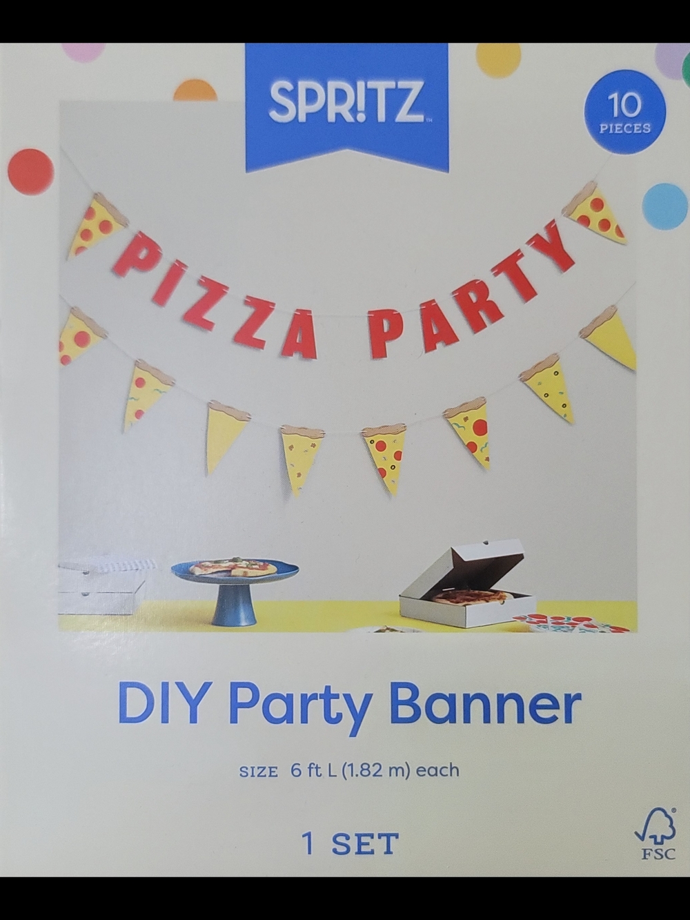Spritz Red and Yellow Pizza Party Banner